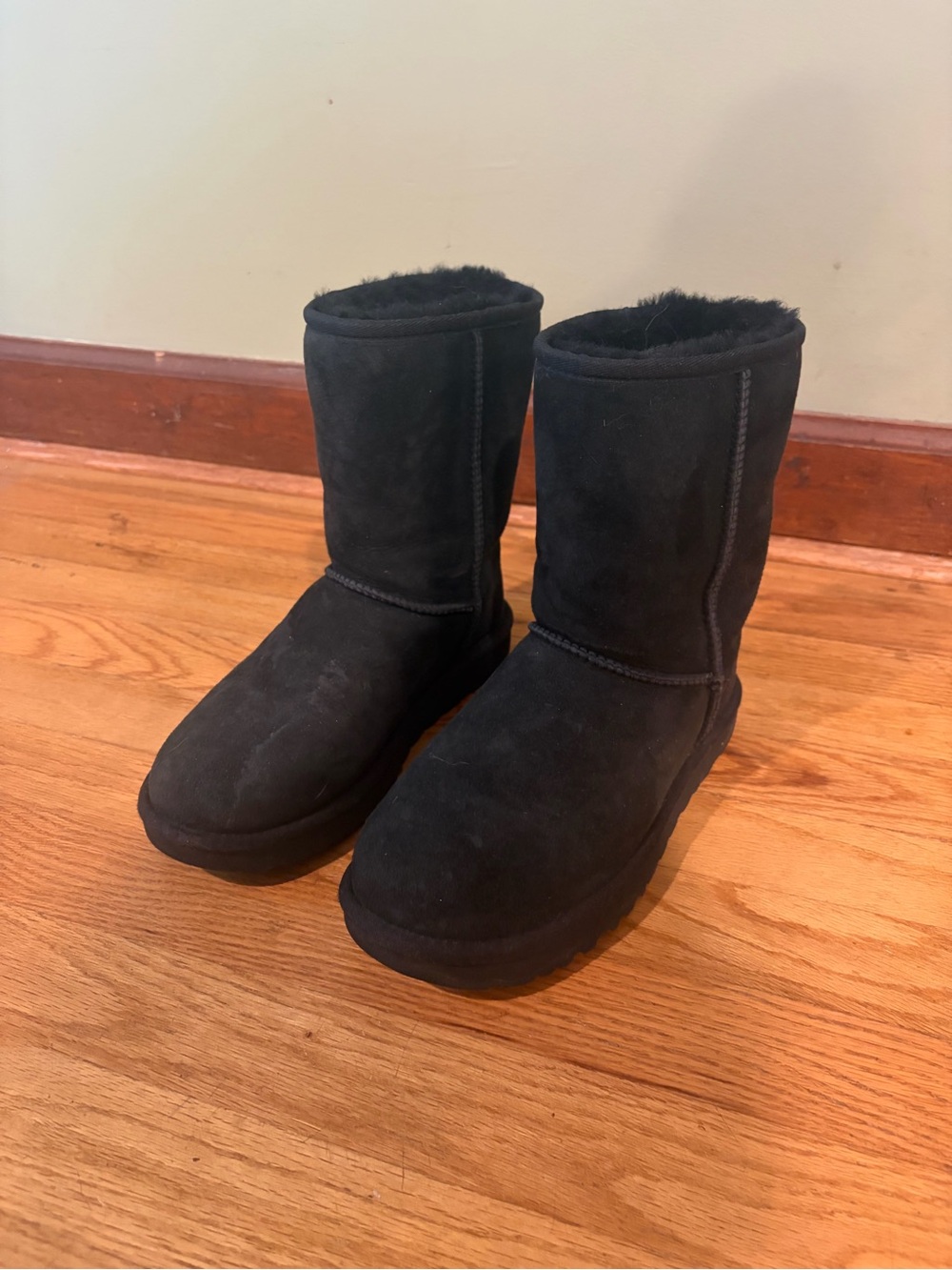 UGG Classic Black Suede Mid-Calf Winter Boots